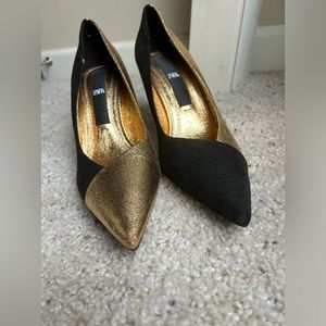 Gorgeous Two-tone Metallic Zara Heels, Size 39